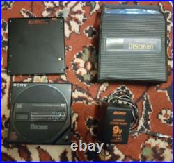 1986 Sony D-55T Discman & BP200 Portable CD Player with FM/AM/TV