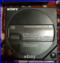 1986 Sony D-55T Discman & BP200 Portable CD Player with FM/AM/TV