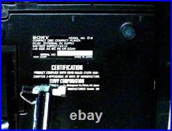 1989 Sony D-9 Discman Mega Bass Vintage CD Compact Disc Player & Box Powers On