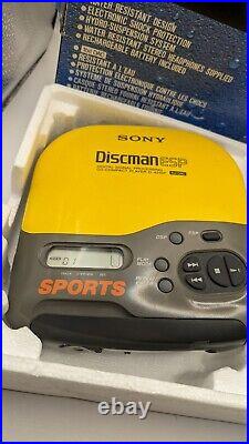 1996 Sony Sports Discman CD Player ESP YellowithGray VGC (D-421SP)