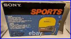 1996 Sony Sports Discman CD Player ESP YellowithGray VGC (D-421SP)