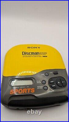 1996 Sony Sports Discman CD Player ESP YellowithGray VGC (D-421SP)