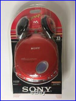 2002 SONY CD Walkman D-E350 Portable PSYC CD Player Ruby Red NEWithSEALED NOS