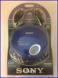 2002 SONY CD Walkman D-E350 Portable PSYC CD Player Sapphire Blue NEWithSEALED