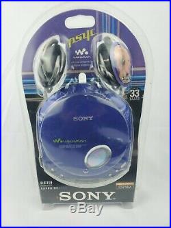 2003 SONY CD Walkman D-E350 Portable PSYC CD Player Sapphire Blue NEWithSEALED NOS