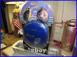 2003 VTG SONY CD WALKMAN D-E350 PORTABLE PSYC CD PLAYER SAPPHIRE NEWithSEALED NOS
