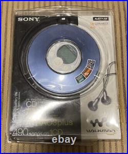 Brand New Sony Walkman CD Player Portable MP3 Atrac3plus Blue D-NE319 Rare