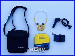 EUC Sony Sports ESP Discman D-451SP CD Compact Player Extras Headphones Case