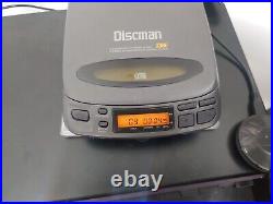 JDM Sony Discman D-202 Portable CD Player Open Box W Remote And All Accessories
