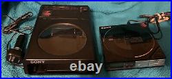 LOT VTG SONY D-5 CD COMPACT DISC PLAYER w EBP-9LC BATTERY CASE