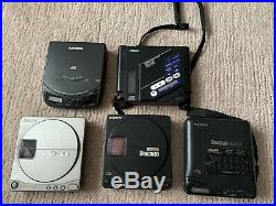 Lot of 5 vintage portable CD Players Sony Discman, Nokia, Citizen