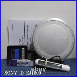 MINT Sony CD WALKMAN D-EJ1000 Silver Color Working Confirmed From Japan working