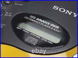 MINT Vintage Sony Sports DiscMan D-ES51 CD Player Japan Yellow WORLD SHIP