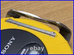 MINT Vintage Sony Sports DiscMan D-ES51 CD Player Japan Yellow WORLD SHIP