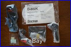 NEW IN A BOX Sony D-802K Car Discman + Cassette Adaptor & Power Supply