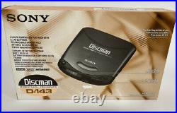 NEW IN BOX VINTAGE 1990s Sony DISCMAN Portable CD Player D-143RARE FIND