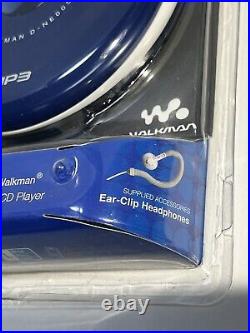 NEW SONY Walkman D-NE005 Blue Portable MP3/CD Player LCD Factory Sealed