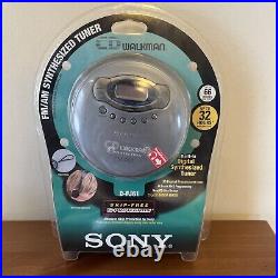 NIB SONY CD FM/AM Walkman D-FJ61 skip-free sealed silver synth tuner mega bass