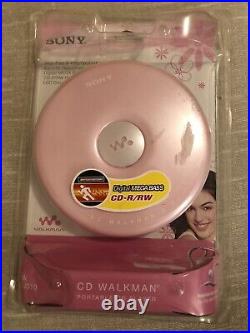 NIP Pink SONY Walkman Portable CD Player + Earbuds G Protect Mega Base CD-R/RW