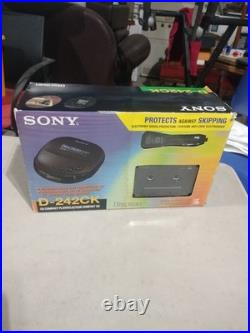 NOS-Sony D-242CK Discman Portable CD Player-tested-has Accessories And Papers