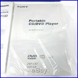NOS Sony Portable CD DVD Player 7 x 5.5 DVP-F5 Car Adapter Remote Control 1203