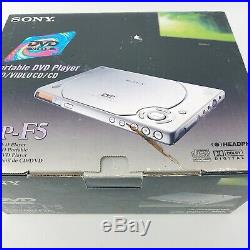 NOS Sony Portable CD DVD Player 7 x 5.5 DVP-F5 Car Adapter Remote Control 1203