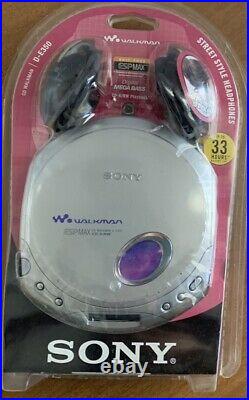 New SONY CD WALKMAN D-E350 Portable CD Player Silver CDRW Playback Mega Bass