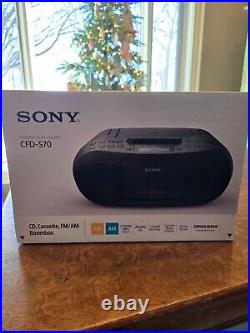 New Sony CD Boombox Recorder CFD-S70 FM/AM/Wide FM Recording Black CFD-S70 B