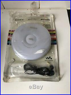New Sony CD Walkman D-EJ001 White Portable CD Player G Protection CD-R/RW Retro