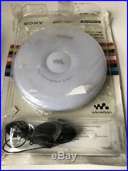 New Sony CD Walkman D-EJ001 White Portable CD Player G Protection CD-R/RW Retro