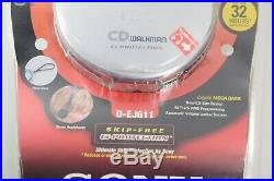 New Sony CD Walkman D-EJ611 Silver Discman Portable Compact Disc Player SEALED