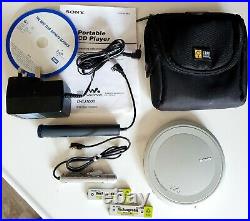 New Sony Walkman Super Slim CD Player D-EJ1000 with Accessories Collectable