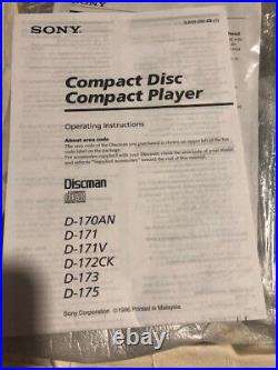 New Vintage Sony D-171 Discman Compact Disc Player CD