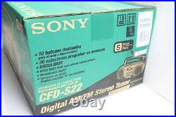 Nice Rare New / NOS Sony CFD-S22 Portable AM/FM Cassette CD Player Silver US