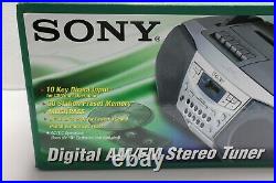 Nice Rare New / NOS Sony CFD-S22 Portable AM/FM Cassette CD Player Silver US