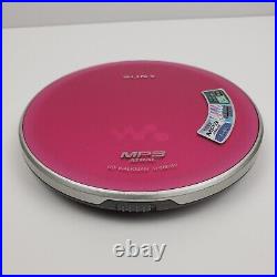 PINK Sony CD Walkman D-NE730 Portable Player with Inline Remote RM-MC53EL TESTED