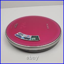 PINK Sony CD Walkman D-NE730 Portable Player with Inline Remote RM-MC53EL TESTED