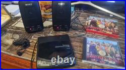 Panasonic portable compact disc player SL -S30 Black Tested & Sony Speakers
