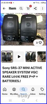 Panasonic portable compact disc player SL -S30 Black Tested & Sony Speakers