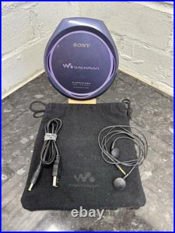 RARE Sony DEJ825 Walkman TESTED Portable CD Player PURPLE VGC D-EJ825