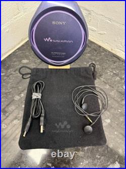 RARE Sony DEJ825 Walkman TESTED Portable CD Player PURPLE VGC D-EJ825