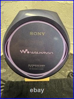 RARE Sony DEJ825 Walkman TESTED Portable CD Player PURPLE VGC D-EJ825