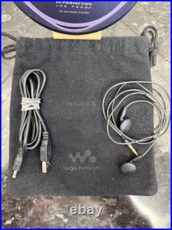 RARE Sony DEJ825 Walkman TESTED Portable CD Player PURPLE VGC D-EJ825
