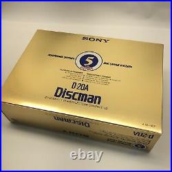 RARE Sony Discman D-20 D-20A Vintage Portable CD Player Complete Box CIB