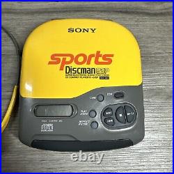 RARE Sony Discman D-451SP Vintage Sports CD Compact Disc Player Yellow 1997