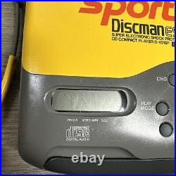 RARE Sony Discman D-451SP Vintage Sports CD Compact Disc Player Yellow 1997