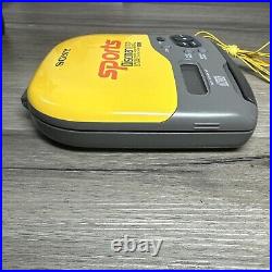 RARE Sony Discman D-451SP Vintage Sports CD Compact Disc Player Yellow 1997