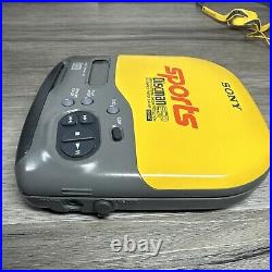 RARE Sony Discman D-451SP Vintage Sports CD Compact Disc Player Yellow 1997