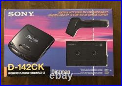 RARE Vintage Sony DiscMan Portable CD Player Mega Bass Car Kit D-142CK NEW