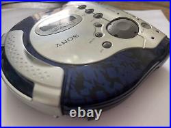 Retro Sony Blue Sport Discman Portable CD Player (D-ES55) RARE COLOURING